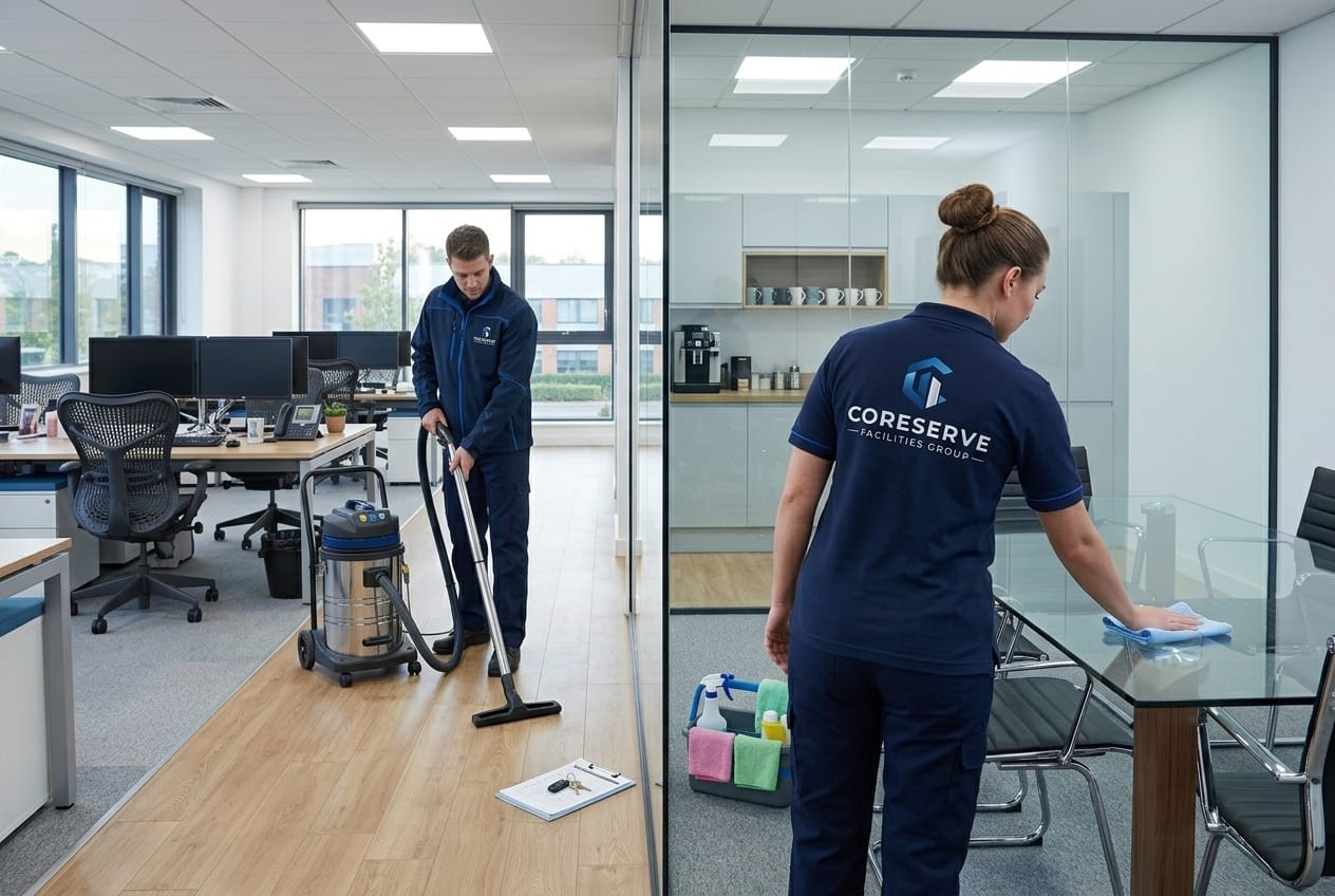 Coreserve team providing regular commercial office cleaning